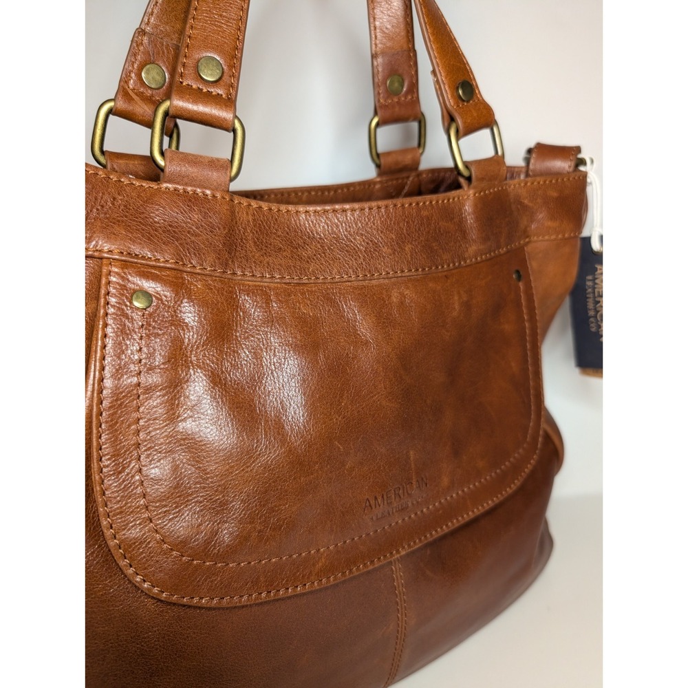 NWT American Leather Co Blaine Convertible Shopper Brandy  Glove TannedPurse - Picture 9 of 14